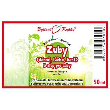 Zuby (dásně, lůžko, kost - B-stop pro zuby) - Bylinné kapky (tinktura) Bylinkářovo tajemství 50 ml