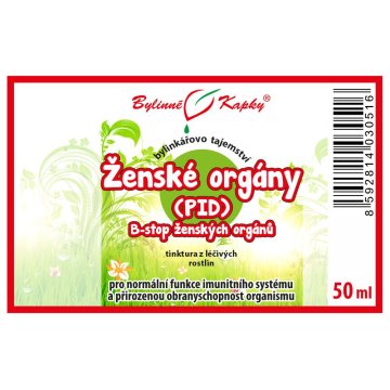 Ženské orgány (PID) - B-stop ženských orgánů - Bylinné kapky - Bylinkářovo tajemství 50 ml