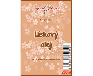 Lískový olej (olej z lískových oříšků) 200 ml - přírodní za studena lisovaný