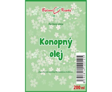 Konopný olej (olej z konopí) 200 ml - přírodní za studena lisovaný