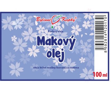 Makový olej (olej z máku) 100 ml - přírodní za studena lisovaný