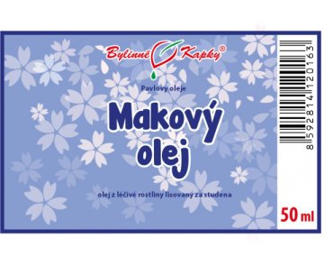 Makový olej (olej z máku) 50 ml - přírodní za studena lisovaný