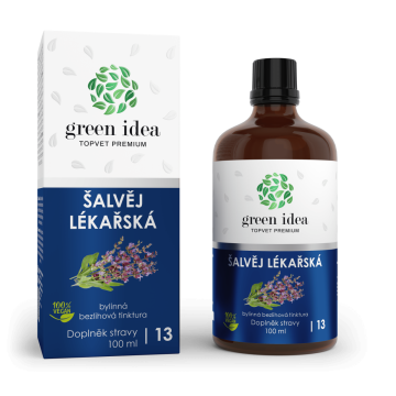 Green Idea (Topvet) - Šalvěj lékařská - bezlihová tinktura 100 ml